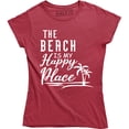 thumbnail image 1 of The Beach Is My Happy Place Women's Vacation Summer Lake Cute T-Shirt, 1 of 4