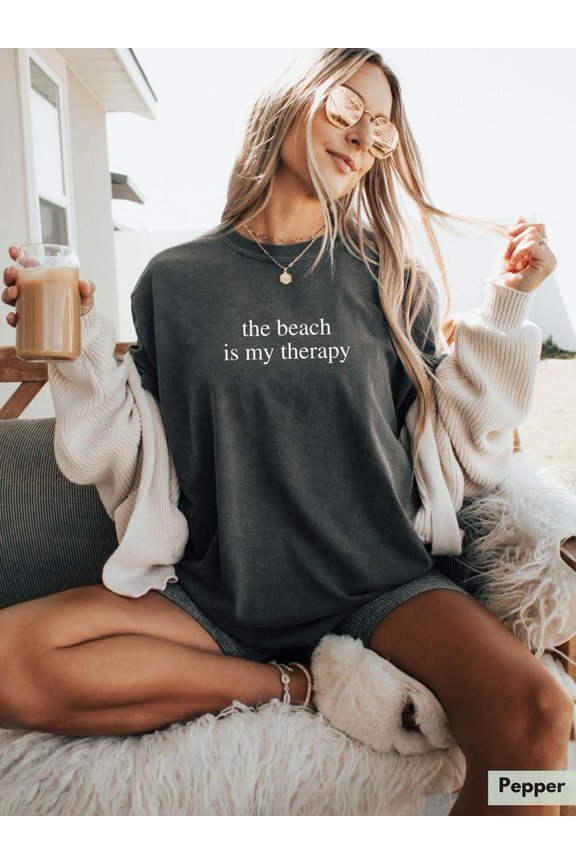 The Beach Is My Therapy Summer Beachwear Ocean Vacation Wave T-Shirt