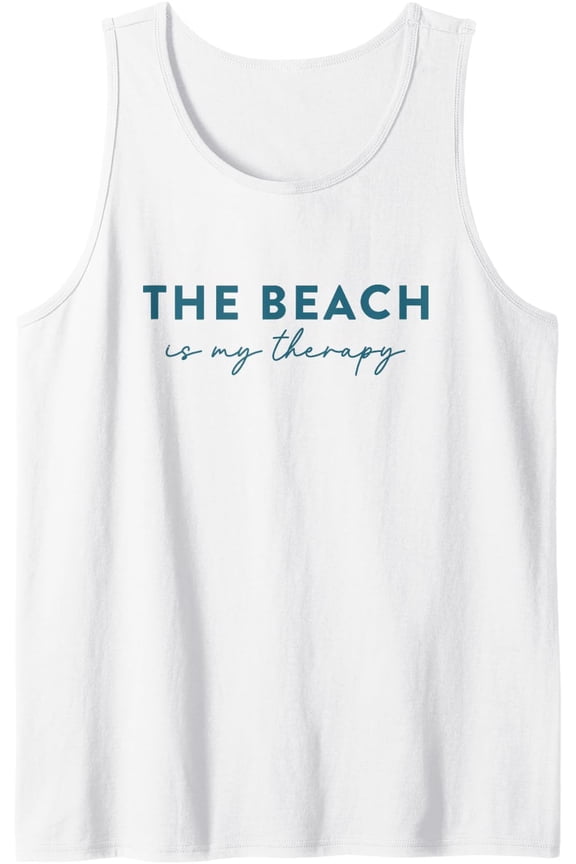 The Beach Is My Therapy Tank Top Size S-3XL