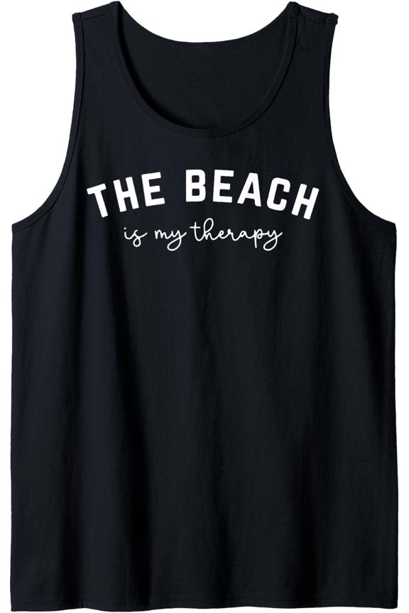 The Beach Is My Therapy Tank Top Size S-3XL