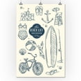 thumbnail image 1 of The Beach Life - Collage - Lantern Press Artwork (24x36 Giclee Gallery Print, Wall Decor Travel Poster), 1 of 1