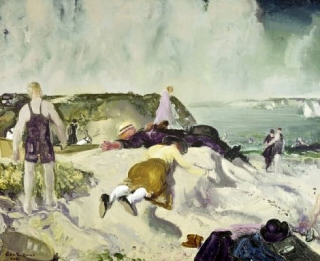The Beach at Newport by George Bellows (1882-1925) Canvas Art - George Bellows (24 x 36)