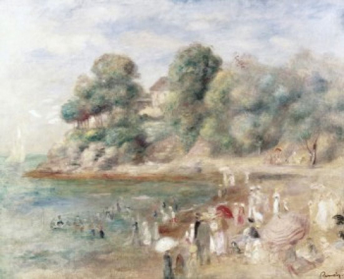 The Beach at Pornic 1892 Pierre Auguste Renoir (1841-1919French) Oil on Canvas Private Collection Canvas Art - Pierre Auguste Renoir (18 x 24)