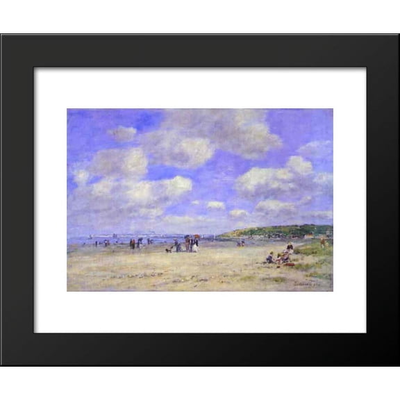 The Beach at Tourg ville les Sablons 20x24 Framed Art Print by Eugene Boudin