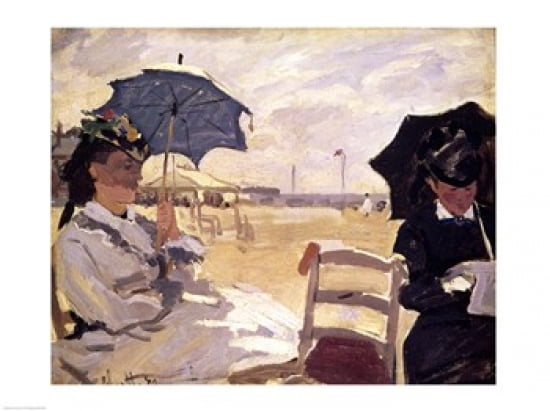 The Beach at Trouville 1870 Canvas Art - Claude Monet (24 x 18)