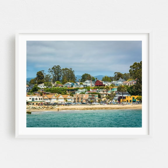 The Beach in Capitola - Capitola California Photography White Framed Wall Art Print 24 x 36 inches