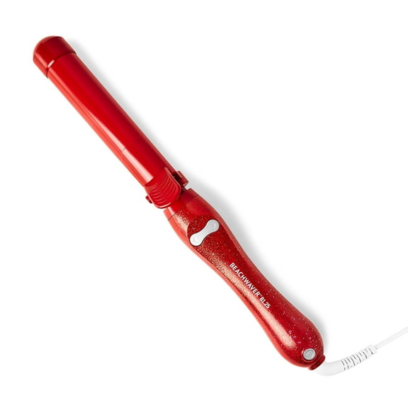 Beachwaver B-Series Ceramic Rotating Curling Iron, Red Glitter, 1.25 inch