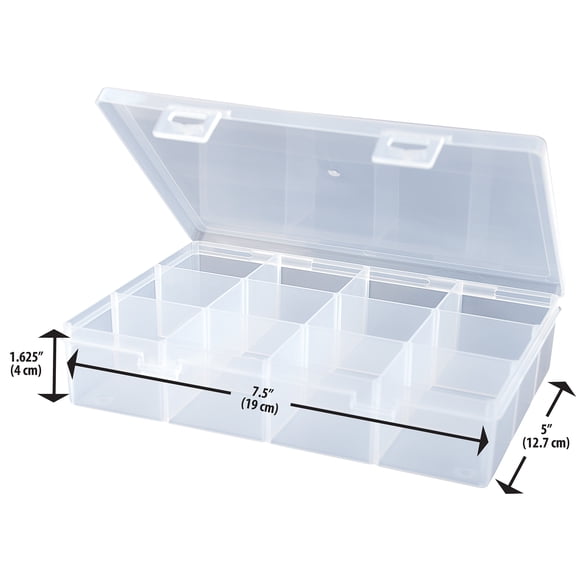 The Beadery - 12 Comp Small Bead Keeper Box - Clear Plastic - 2173