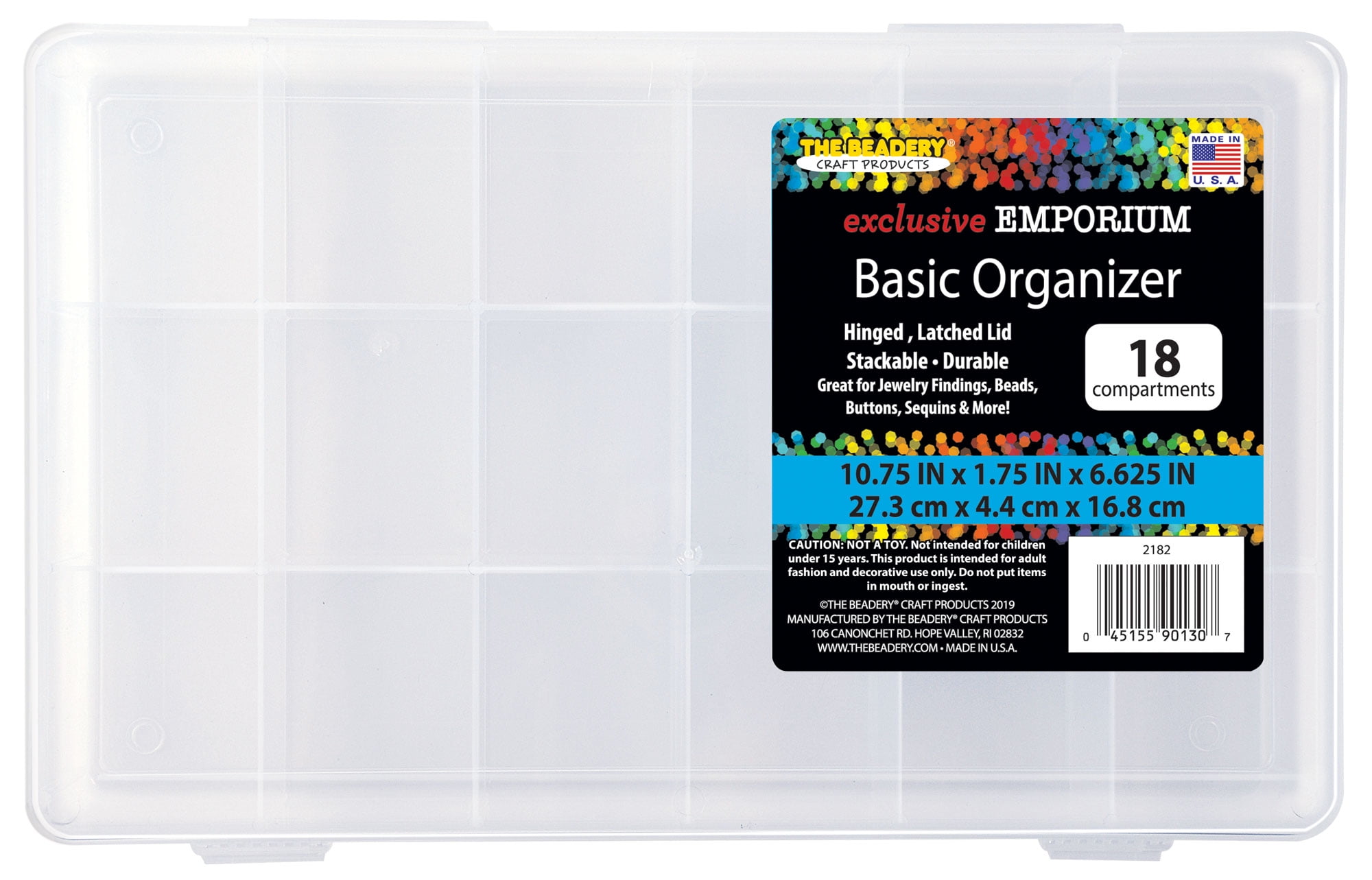 iBune 18 Grids Plastic Compartment Container, Bead Storage
