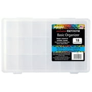 The Beadery 18-Compartment Clear Plastic Organizer Box for Beads, Crafts and Jewelry Storage