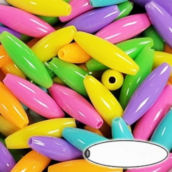 The Beadery - 19x6mm Spaghetti Bead, Confetti Multi - 450 Pieces - 770V375