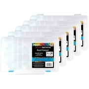 The Beadery - Bead Keeper Clear Plastic Storage Box, 5-20 Compartments - 5 Pack - 2185