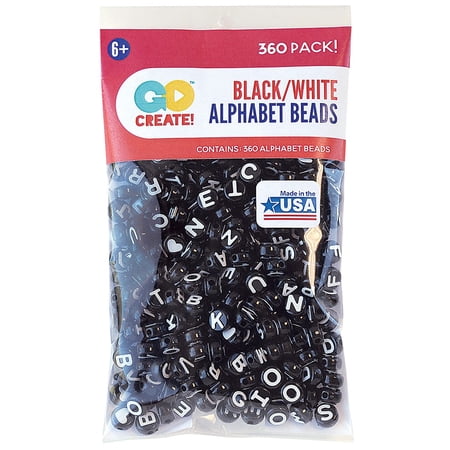 The Beadery Black Alphabet Beads, Plastic Beads, Personalize Crafts