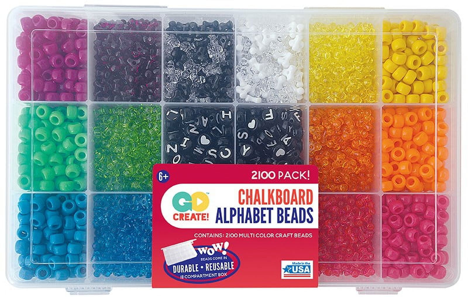 The Beadery - Chalkboard Alphabet Bead Box - 2100 Pieces