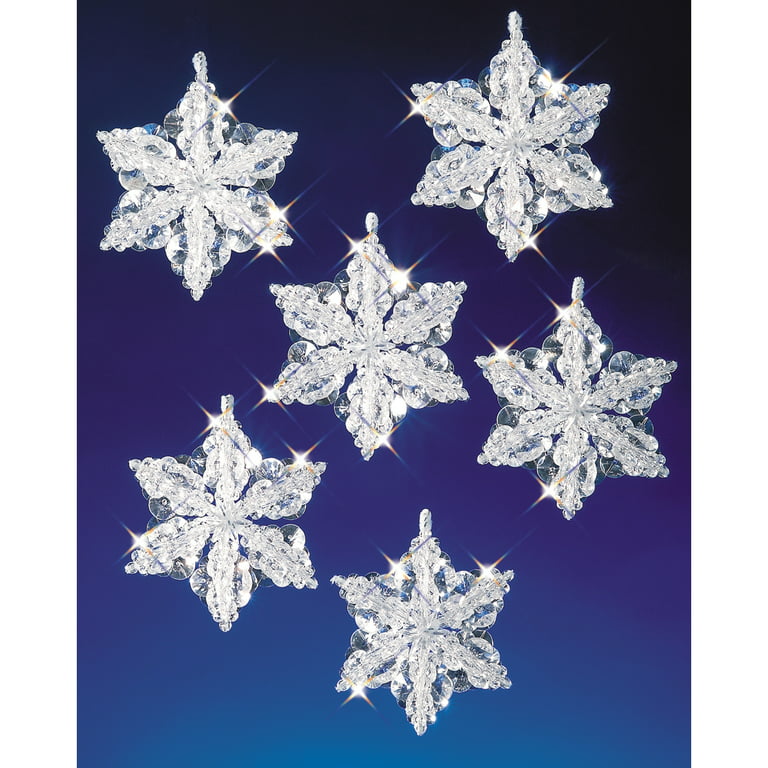 Clear Ice Snowflake Beads For Christmas And Snow Themed Projects