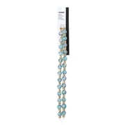 The Beadery Craft Products DIY 2-Strand Aqua Blue AB Glass Faceted Beads with Wavy Gold Spacer Beads, 13.5 Inches, 82 Beads.