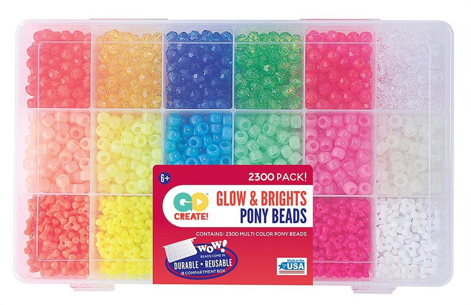 The Beadery Faceted, Neon & Glow Plastic Bead Box, 2100 Beads