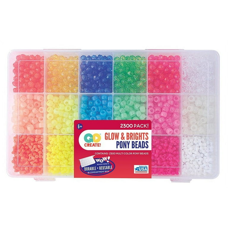 The Beadery Faceted, Neon & Glow Plastic Bead Box, 2100 Beads