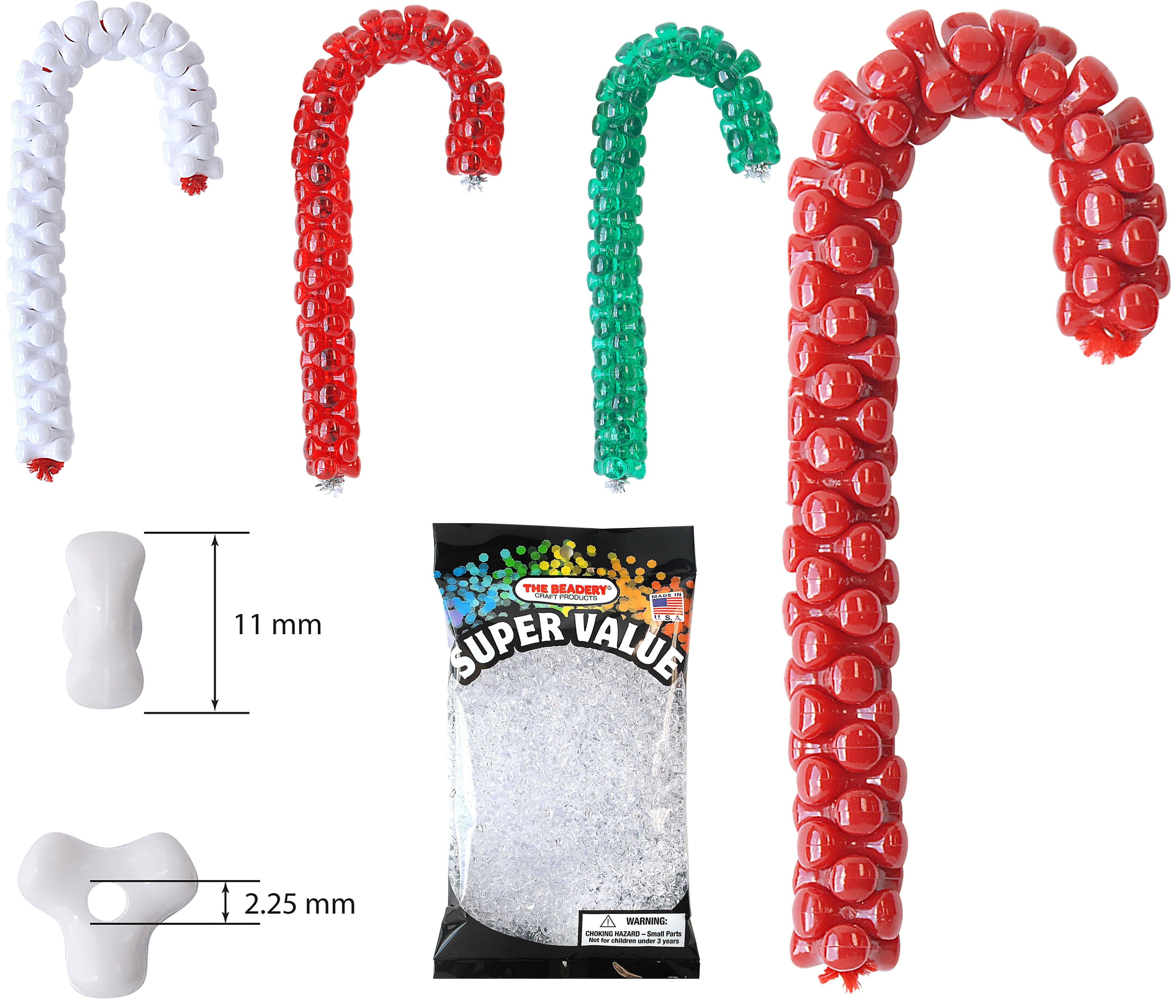 The Beadery Festive 11MM Plastic TriBeads: Ruby, Crystal, Emerald, Red, and White, 4500 beads