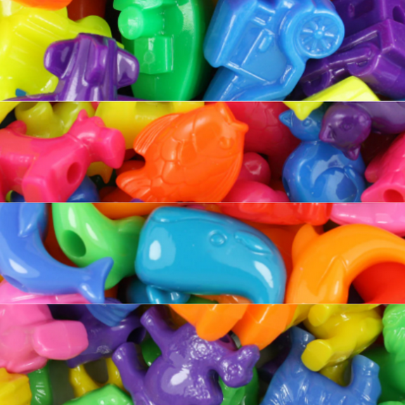 The Beadery Novelty Beads Fun Pack, Mega Pack, 1 LB assortment of Novelty Shaped beads