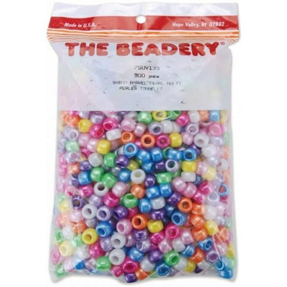 The Beadery Pony Beads 6mmX9mm 900/Pkg-Pearl Multicolor