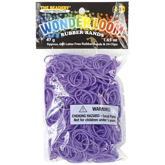 The Beadery - Wonder Loom Rubber Bands, Purple - 600 Piece - 7295054