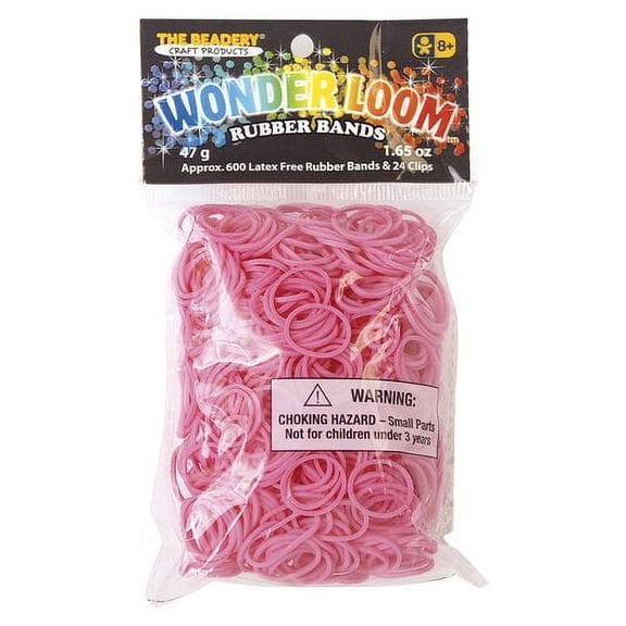 The Beadery - Wonder Loom Rubber Bands, Pink - 600 Piece - 7295063