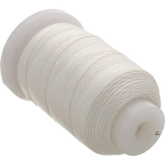 The Beadsmith Pure Silk Cord – White, Size F (0.348 mm), 140 Yards (420 ft), 1/2 oz Spool