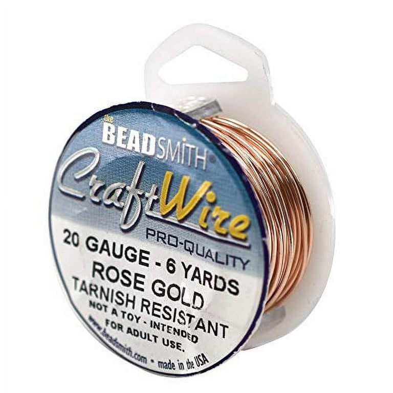 The Beadsmith 20-Gauge Round Soft Copper Craft Wire for Jewelry Making,  Metal Wire for Wrapping, 6 Yards, 5.53 Meters (Rose Gold) 