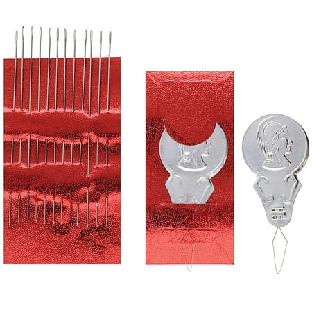 The Beadsmith Basic Elements Beading Needles – Size 12, Pack of 12, Includes 2 Needle Threaders – Use for Loom Weaving Beadwork, Off-Loom Stitching and Jewelry Making with Seed Beads