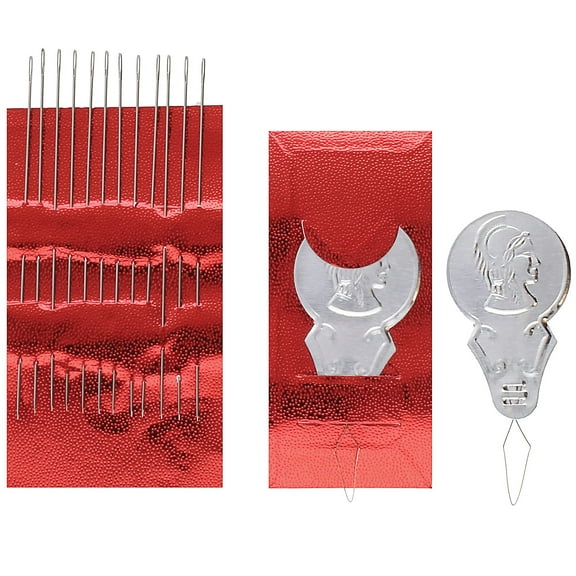 The Beadsmith Basic Elements Beading Needles Size 12, Pack of 12, Includes 2 Needle Threaders Use for Loom Weaving Beadwork, Off-Loom Stitching and Jewelry Making with Seed Beads