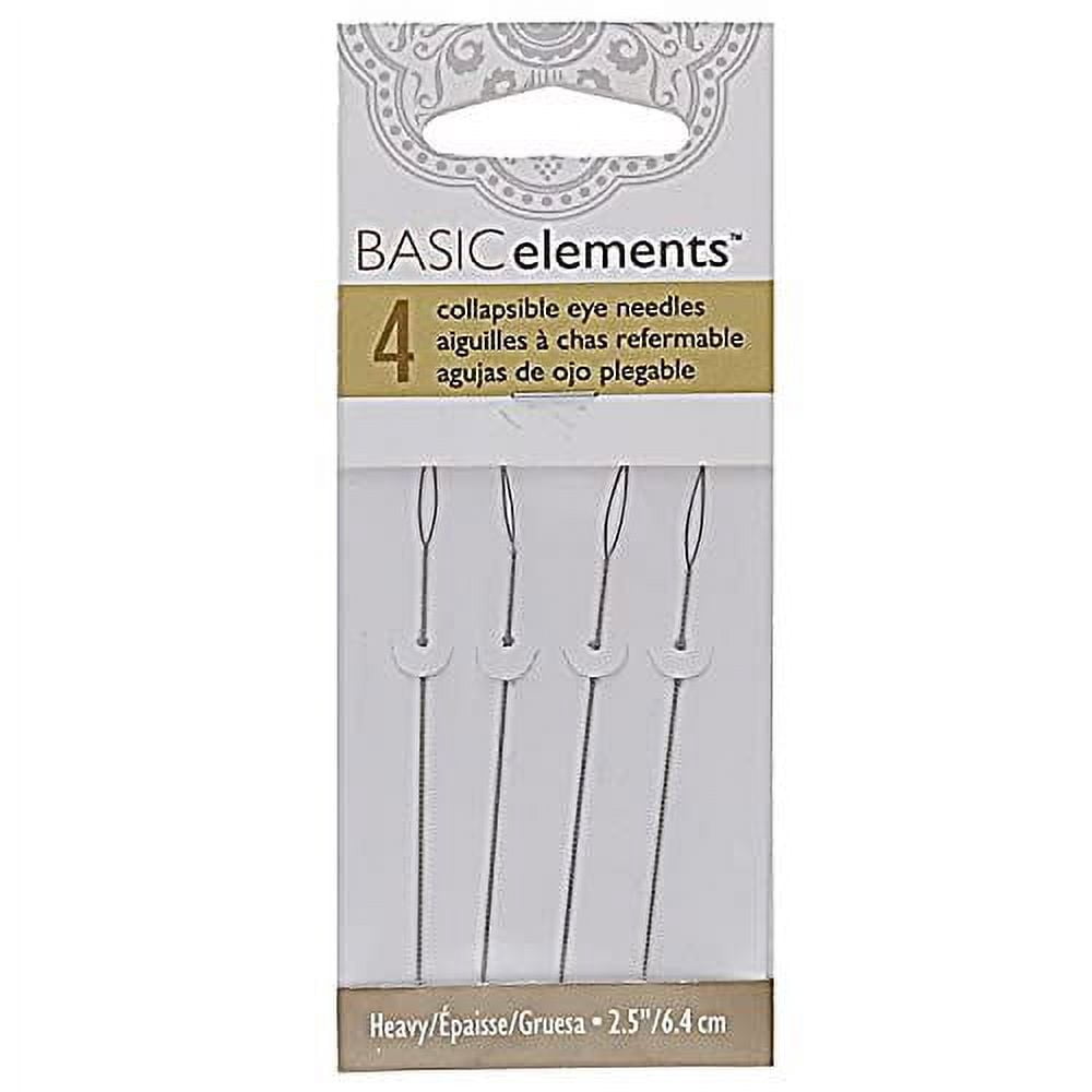 Collapsible Eye Beading Needles - 2.5 Inch Medium Size, Pack Of 50