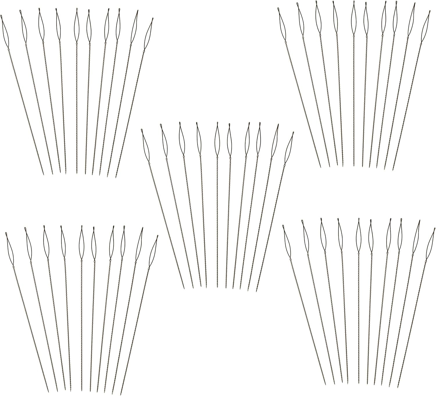 The Beadsmith Basic Elements Collapsible Eye Needles - 2.5 Inch Long - Flexible Twisted Wire – Large Eye, Easy to Thread – 50 Fine Needles