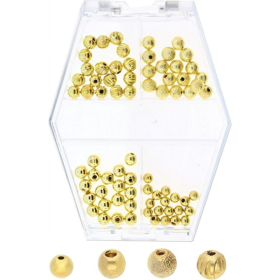 The Beadsmith Basic Elements Memory Wire Endcaps Designed Used to Finish Your Professional DIY Jewelry Project, Assorted Sized, Gold Color