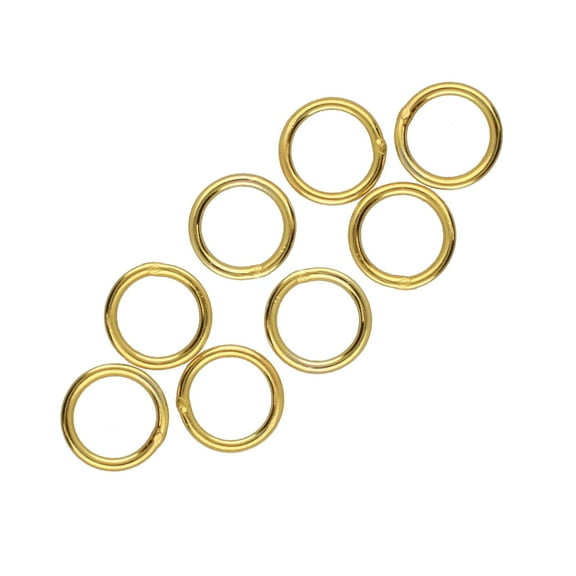The Beadsmith Basic Elements Soldered Jump Rings 8mm in diameter, Gold Plated, 8 Pieces Findings for Making Keychains, Charms, Chain Mail and Body Jewelry