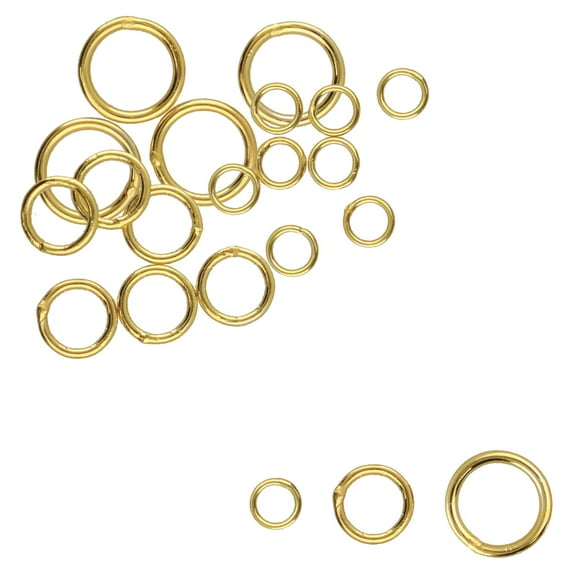 The Beadsmith Basic Elements Soldered Jump Rings Gold Plated, Assorted: 4mm in 8 pieces, 6mm in 6 pieces, 8mm in 4 pieces Findings for Making Keychains, Charms, Chain Mail and Body Jewelry