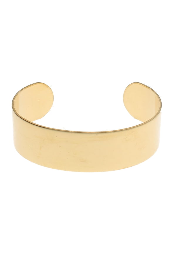 Bracelet Cuff Made of Raw Brass Adjustable, Open Bangle for Men and Women - Flat Style 0.75-Inch Wide Minimalist Design Jewelry Can Be DIY Custom Designed