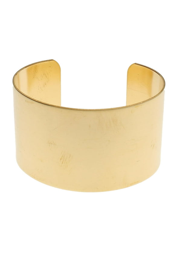 Bracelet Cuff Made of Raw Brass Adjustable, Open Bangle for Men and Women - Flat Style, 1-1/2-Inch Wide Minimalist Design Jewelry Can Be DIY Custom Designed