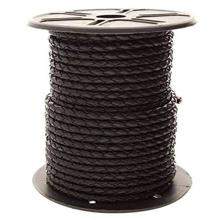 The Beadsmith Braided Bolo Cord – Black Color – 4mm Spool – 25 Yards/22.86  Meters – Machine Braided Indian Leather – Ideal for Watch Bands, Bolo Ties,  Necklaces, Hair Accessories & DIY Jewelry Making 