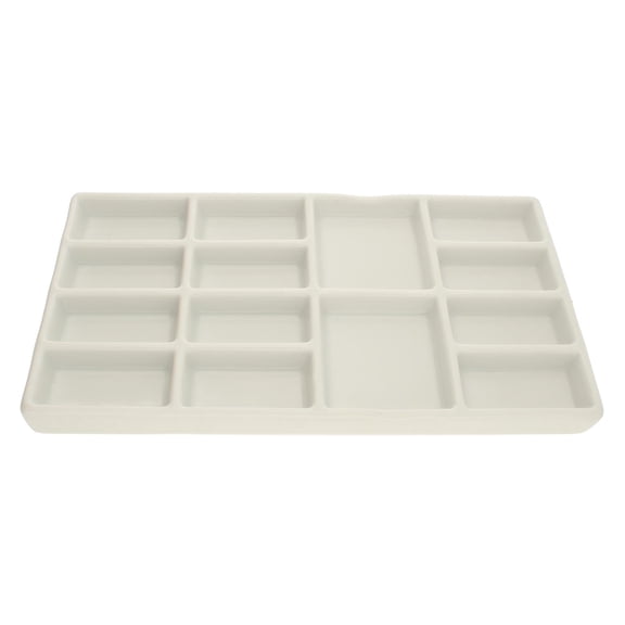 The Beadsmith Ceramic Mixing Palette Rectangle Design Paint Holder Arts and Crafts Accessories Organizer 7.5" x 4.1" x .6 14 Compartments, (1 Palette)