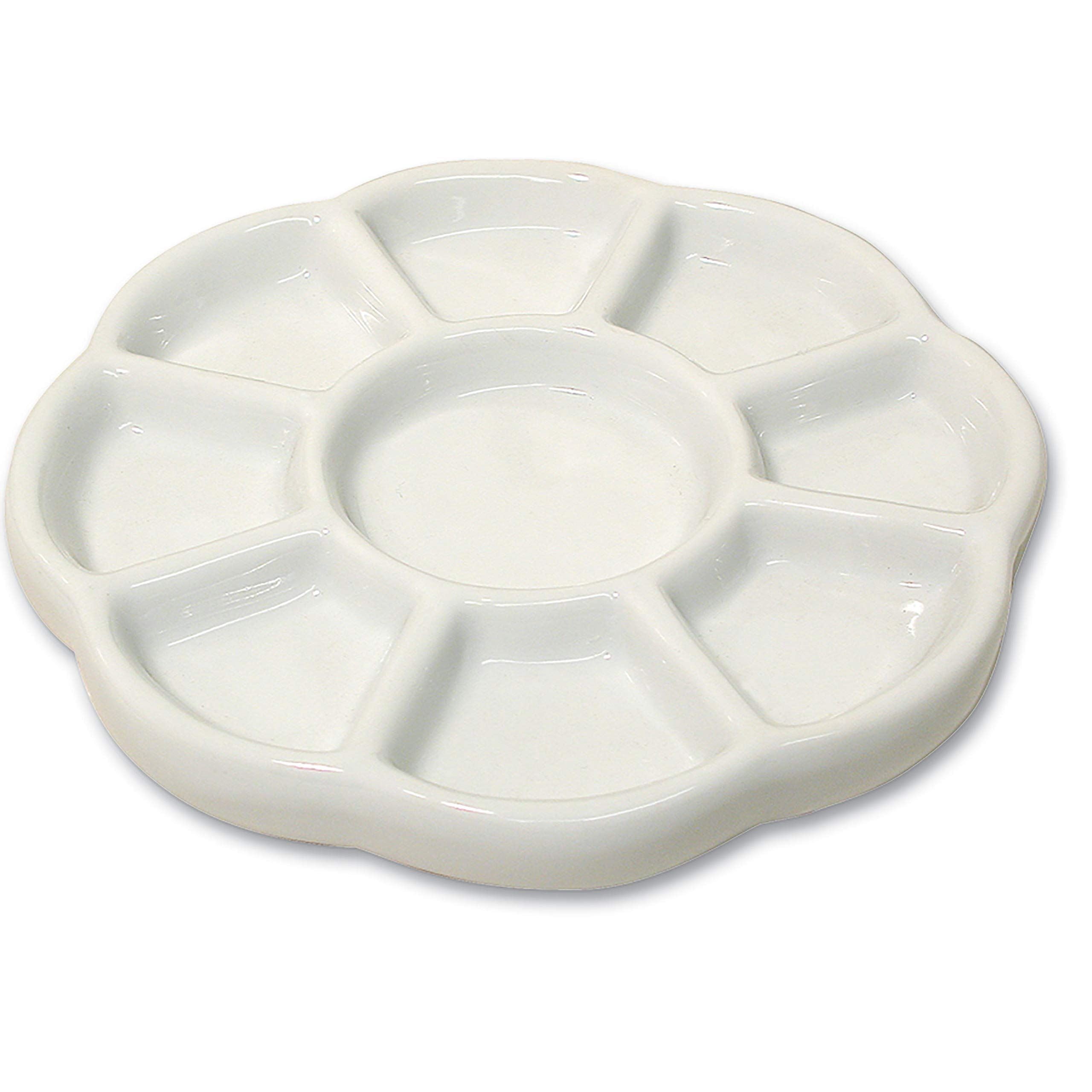 The Beadsmith Ceramic Mixing Palette, Sunflower Design Bead Tray, Arts & Crafts Accessories Organizer, 5.5" x 5.5" x .5", 9 Compartments (4 Palettes)