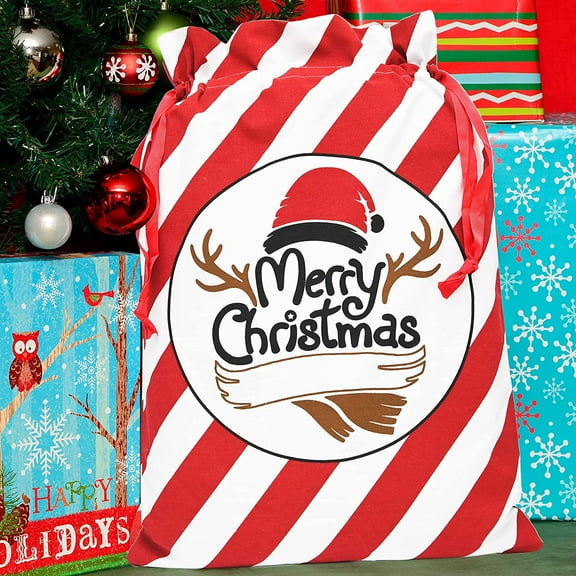 The Beadsmith Christmas Drawstring Bag – From the North Pole – 100% Cotton – 17.25” x 26” – Personalized & Printed with Quote – Reusable Sack for Christmas Gifts, Holiday Storage & Decorations`