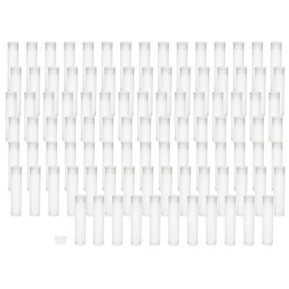 The Beadsmith Clear Plastic Tubes - 2-Inch-Long Round Tubes, 3/8 Inches in Diameter - Flat Caps - Use for Beads, Bath Salts, Wedding & Party Favors, Home or Office Storage - Bag of 100