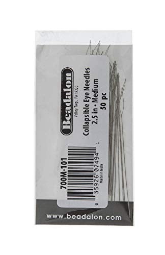The Beadsmith Collapsible Eye Needles, 2.5 in (6.4 cm) Med 50pc