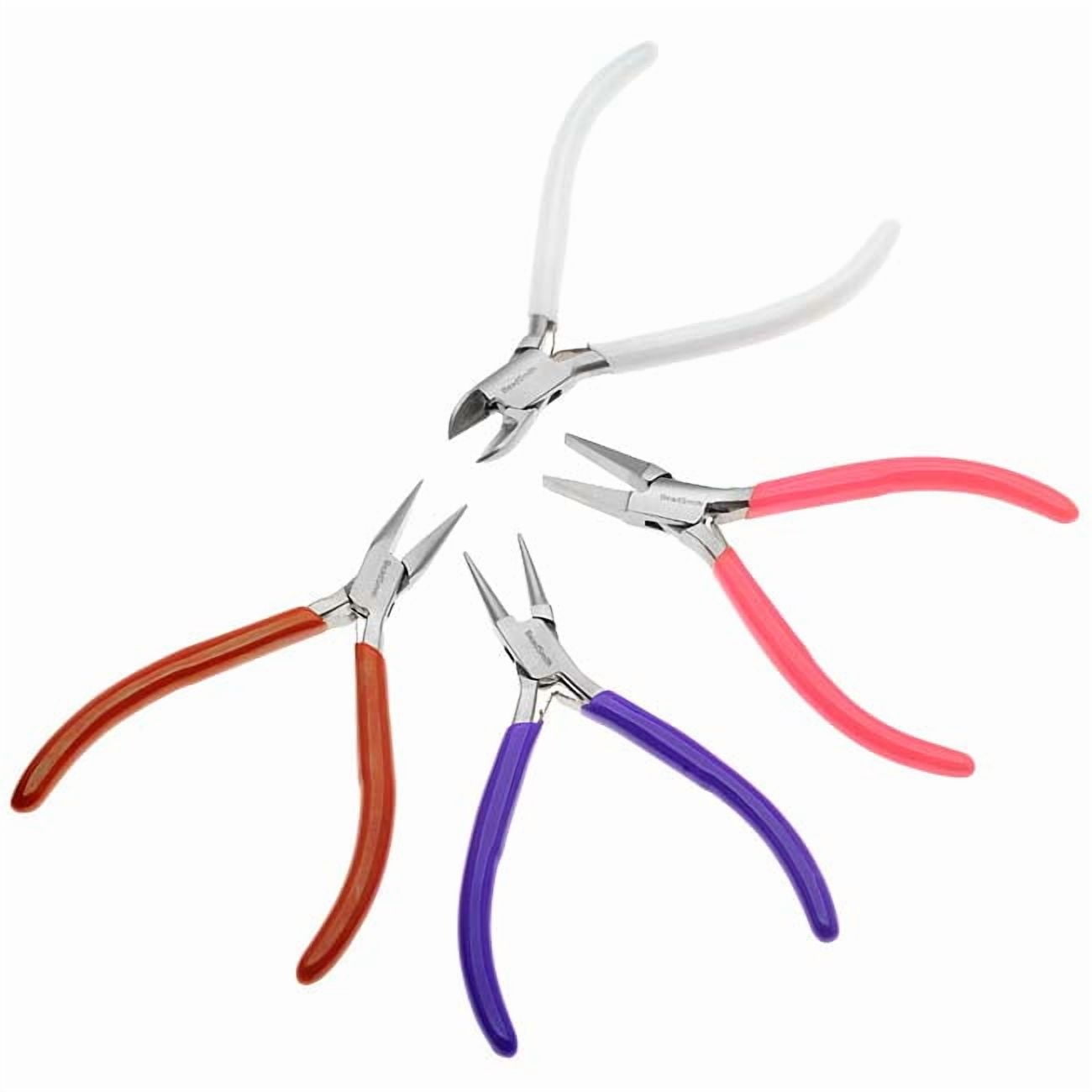 The Beadsmith Color Jewelry Tool Pliers Kit - 4 Piece Set w/ Case