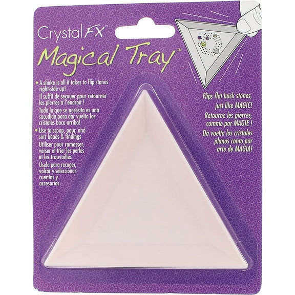 The Beadsmith Crystal FX Magical Tray, Plastic Sorting Tray, White color, Organizer for art, beading, nail art, rhinestones, gems, diamond paintings