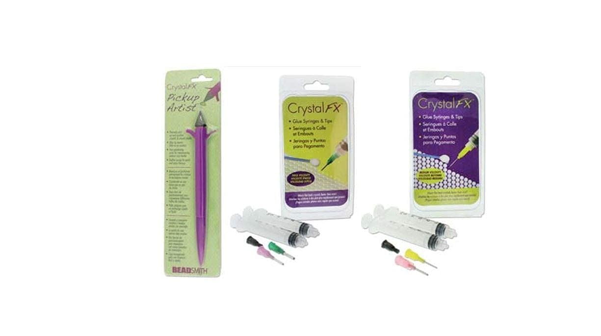 The Beadsmith® Crystal FX™ Thick Viscosity Glue Syringe & Tip Set