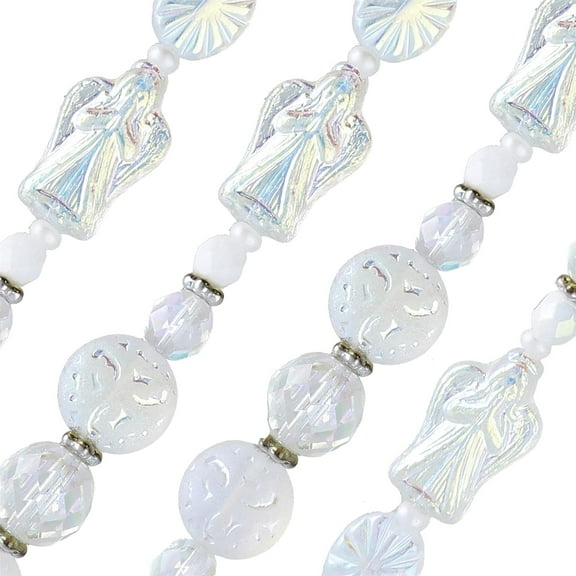 The Beadsmith Czech Glass Strands - High Quality, Pressed & Table Cut Beads 6 x 7-Inch Strands, 23 Beads Per Strand Crystal Angels Mix For Jewelry Making, Decorations & DIY Crafts