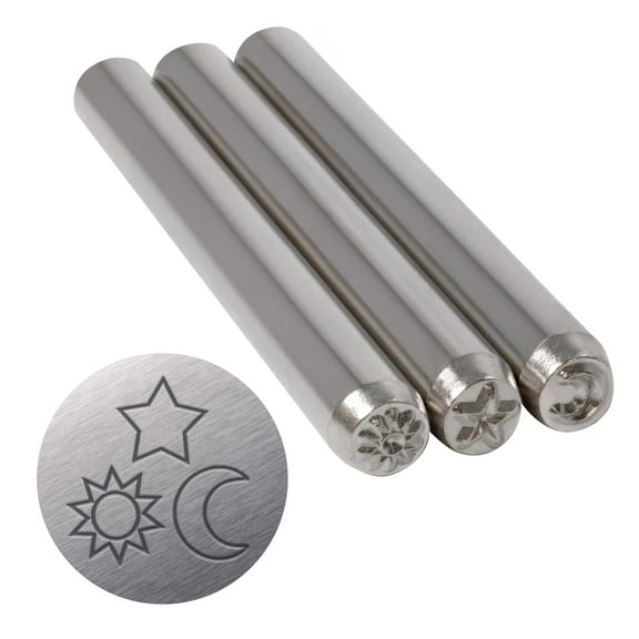 The Beadsmith Design Stamps - Jewelry Stamping Tools, Celestial Design, 3.125 Inches w/ 5 mm Base, 3pc