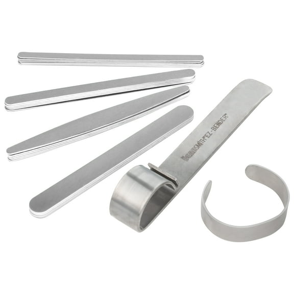 The Beadsmith EZ-Bender Bracelet Kit Bending Bar Tool w/ 20pc Aluminum Metal Blanks, 6 Each